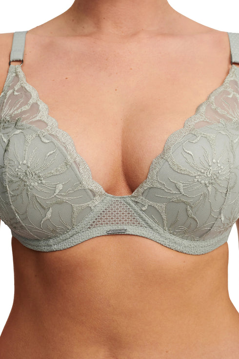 Chantelle Fleurs Lace Plunge T-shirt Bra